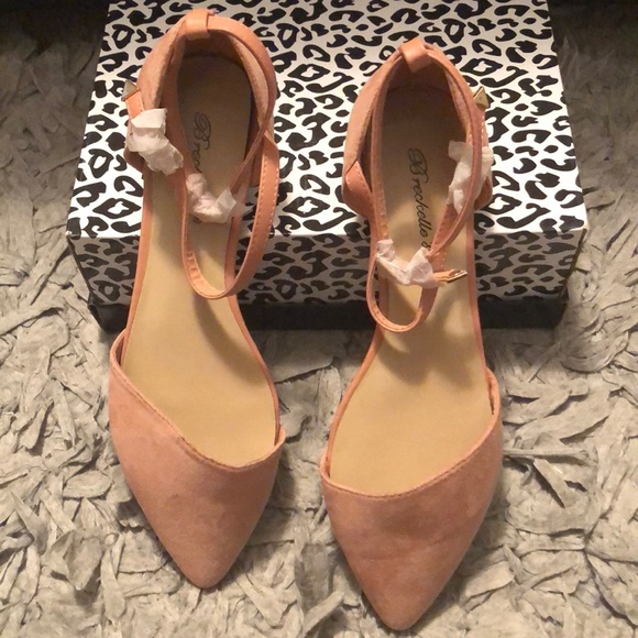 Flat Pointed Toe Ankle Wrap Shoes- Blush Color - Picture 2 of 3